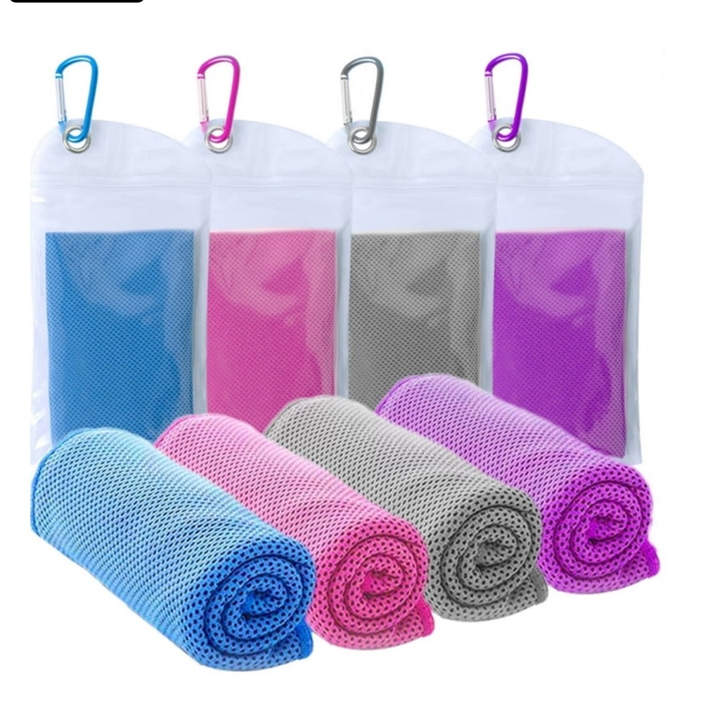 New- Microfiber Cooling Towels (40"x12") for Neck and Face, reusable, 4 pack